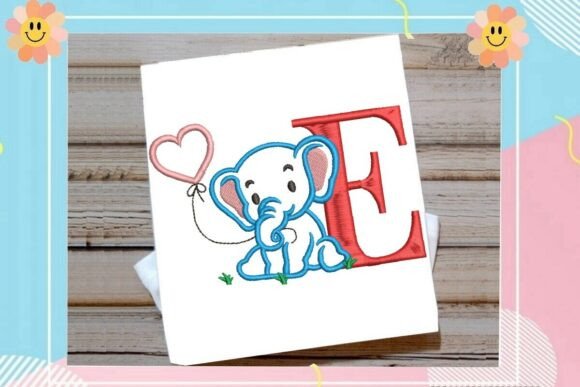 E Letter Cute Elephant Decor: Embroidery Review