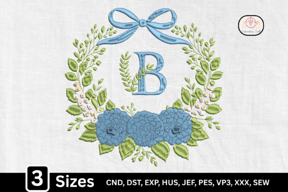 Floral Monogram Blue Coquette Bow Review