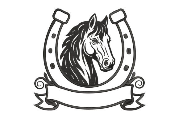 Horse in Horseshoe Monogram for Boutique Apparel