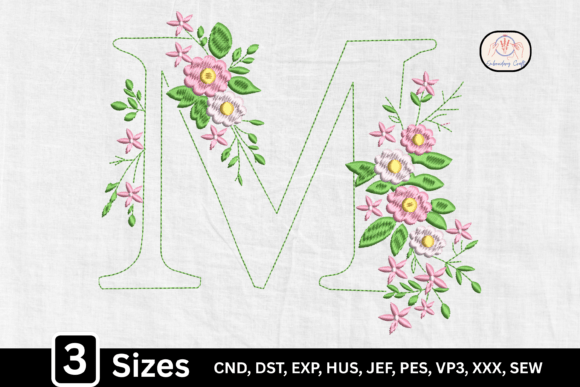 Line Art Floral Monogram M: Sweatshirt Design Review